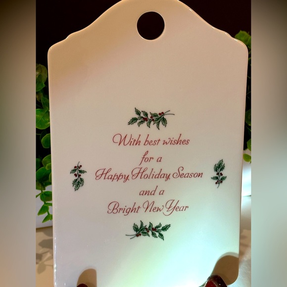 Vintage Nikko Happy Holiday Christmas Cheese Tray Cutting Board Best Wishes - Picture 4 of 4
